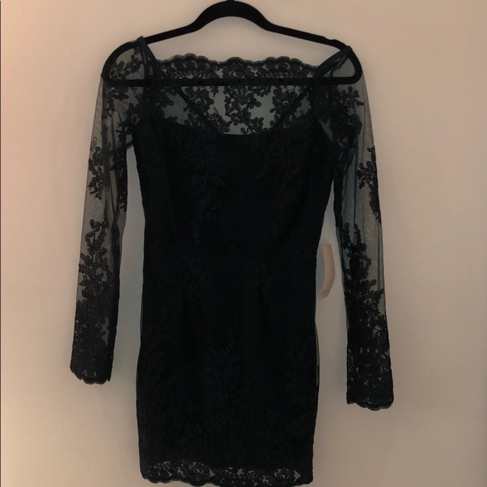 Emerald green lace dress